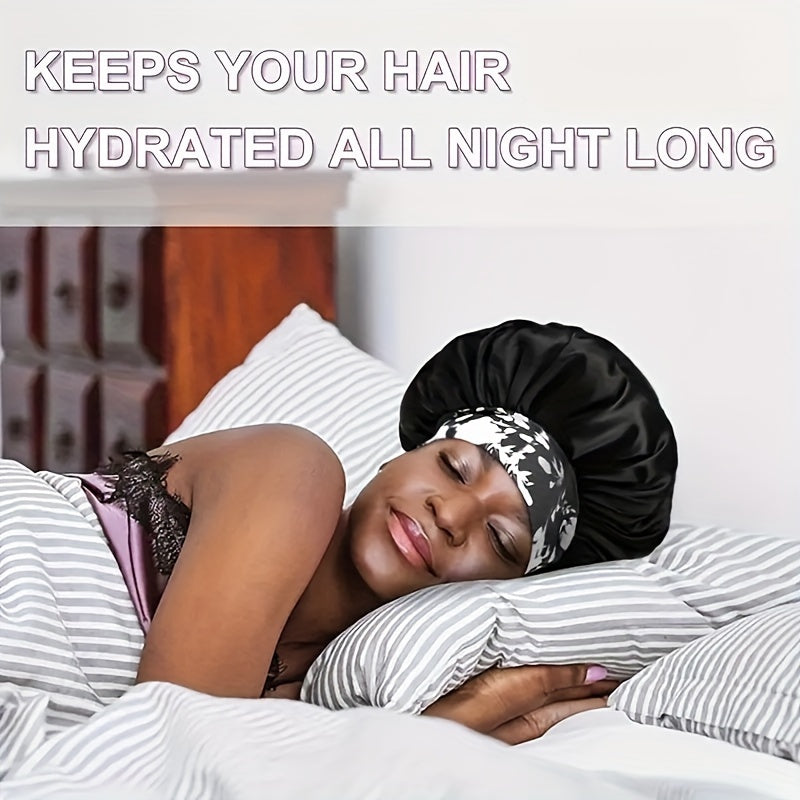Lifestyle image showing satin sleep caps for maintaining natural hairstyles overnight