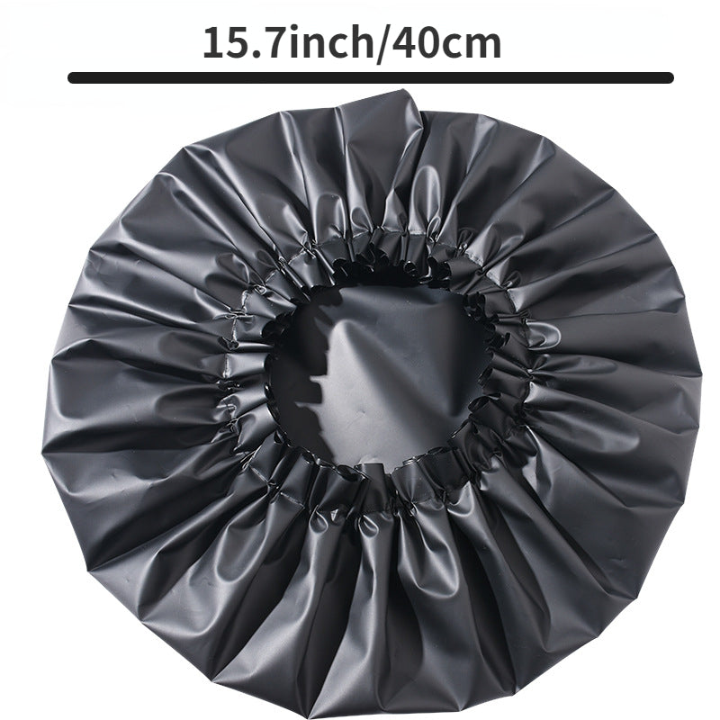 Close-up of extra large waterproof shower cap elastic band and oversized design for comfortable fit