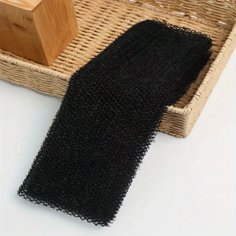 Black African net exfoliating sponge product packaging and size comparison