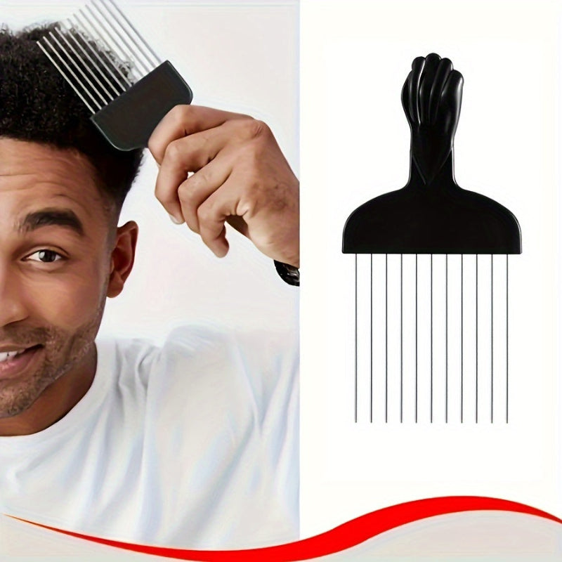 Professional metal pick comb for volume and root lift on natural hair