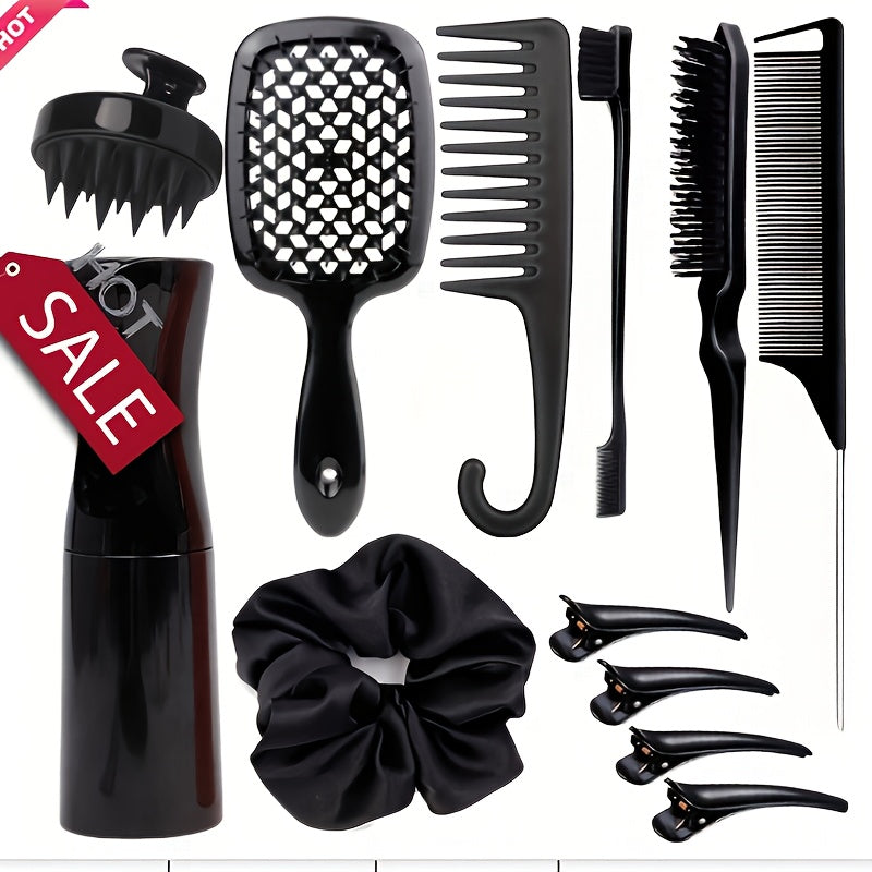 Complete Professional Hair Care Set layout showing all 10-12 styling tools and accessories