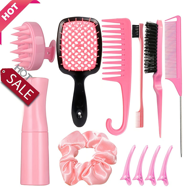 Professional Hair Care Set 10-piece styling kit with spray bottle and combs - Nappy Hutt Naturals