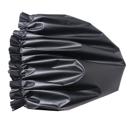 Close-up of extra large waterproof shower cap elastic band and oversized design for comfortable fit