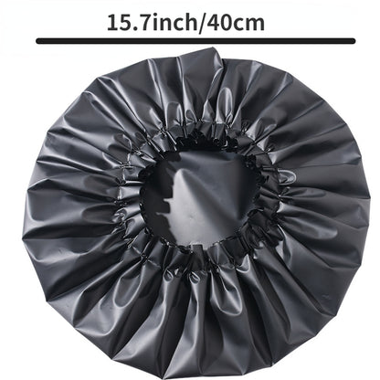 Close-up of extra large waterproof shower cap elastic band and oversized design for comfortable fit