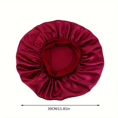 Satin bonnets in various solid colors including black, navy, and burgundy