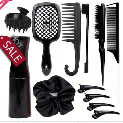 Complete Professional Hair Care Set layout showing all 10-12 styling tools and accessories