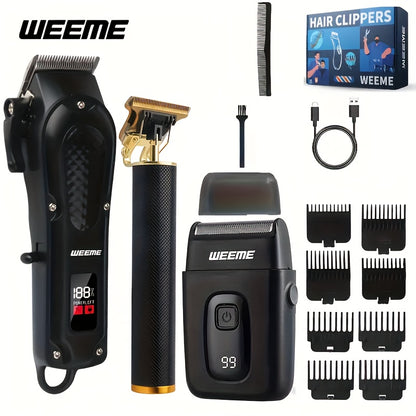Weeme hair clippers set with attachments on a white background