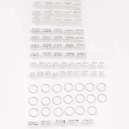 Collection of various clear plastic beads on a white background