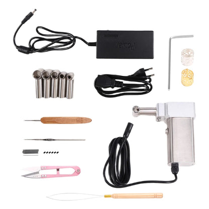Collection of dreadlock-making tools and equipment on a white background