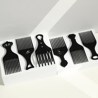 6-Piece Wide Tooth Hair Comb Set for Curly Natural Hair - Anti-Static Detangling Combs