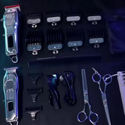 KIKIDO barber tool set with clippers, scissors, and other grooming tools 